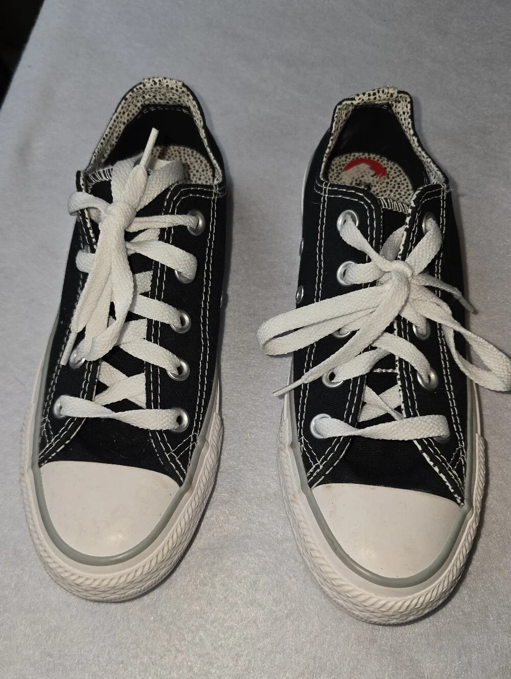 Converse Chuck Taylor All Star Double Tongue Low Top Sneakers Black Womens 6